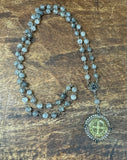 Virgins Saints & Angels Hematite San Benito Long Necklace