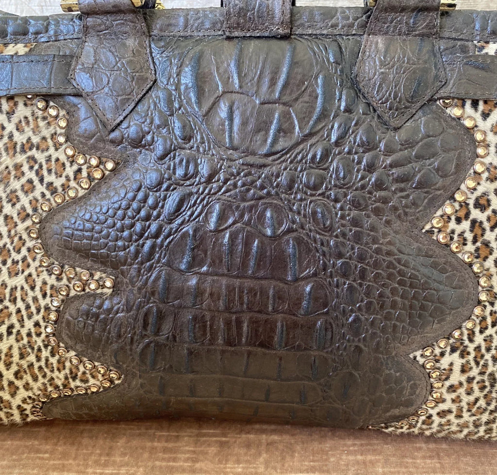 Vintage Kippy’s Hair On Cheetah Purse Topaz Crystals