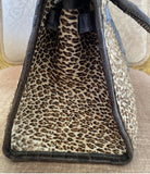 Kippys Vintage Swarovski Crystal, Faux Alligator, Cheetah Hair On Handbag