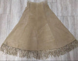 Early Vintage Double D Ranchwear Suede  Fringe Skirt L