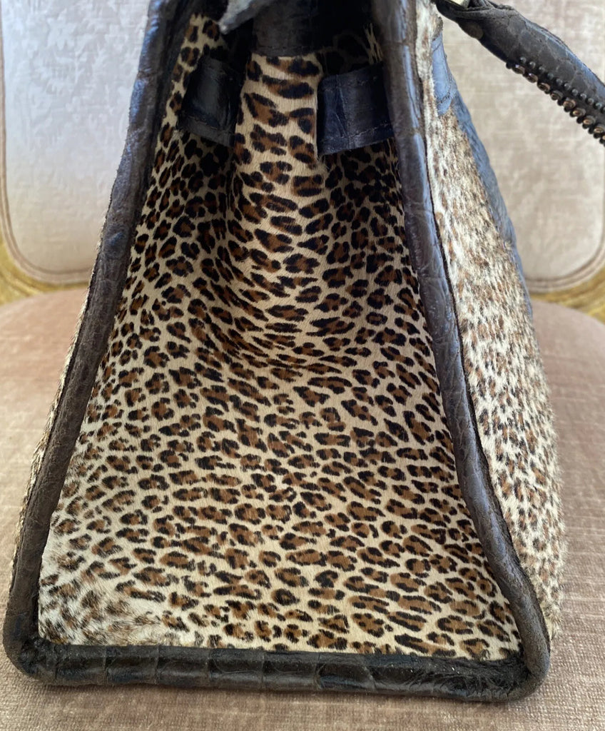 Vintage Kippy’s Hair On Cheetah Purse Topaz Crystals