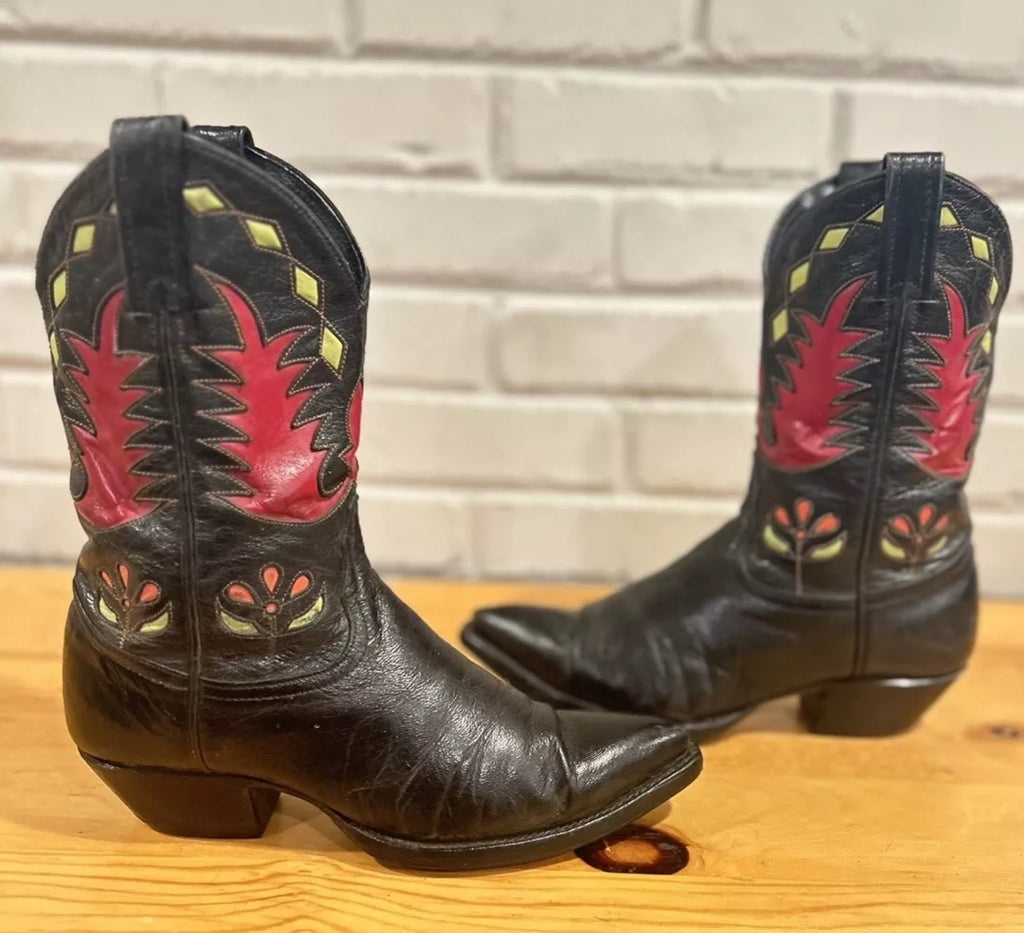 Vintage Inlay Cowboy Boots 6.5