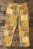 Traveling On Pants Golden Plaid