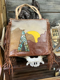 KurtMen Sunrise Leather Tote Authentic Turquoise