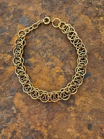 Chain On Chain Gold Short Necklace