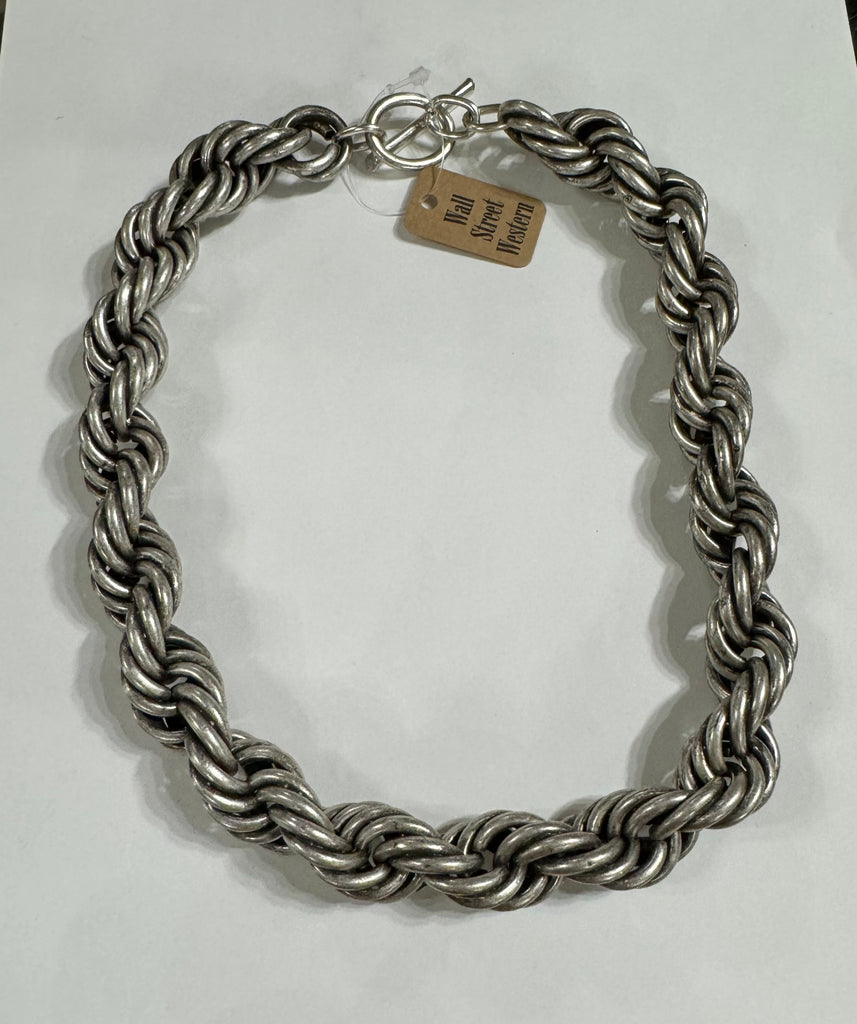 Patina Silver Rope Necklace