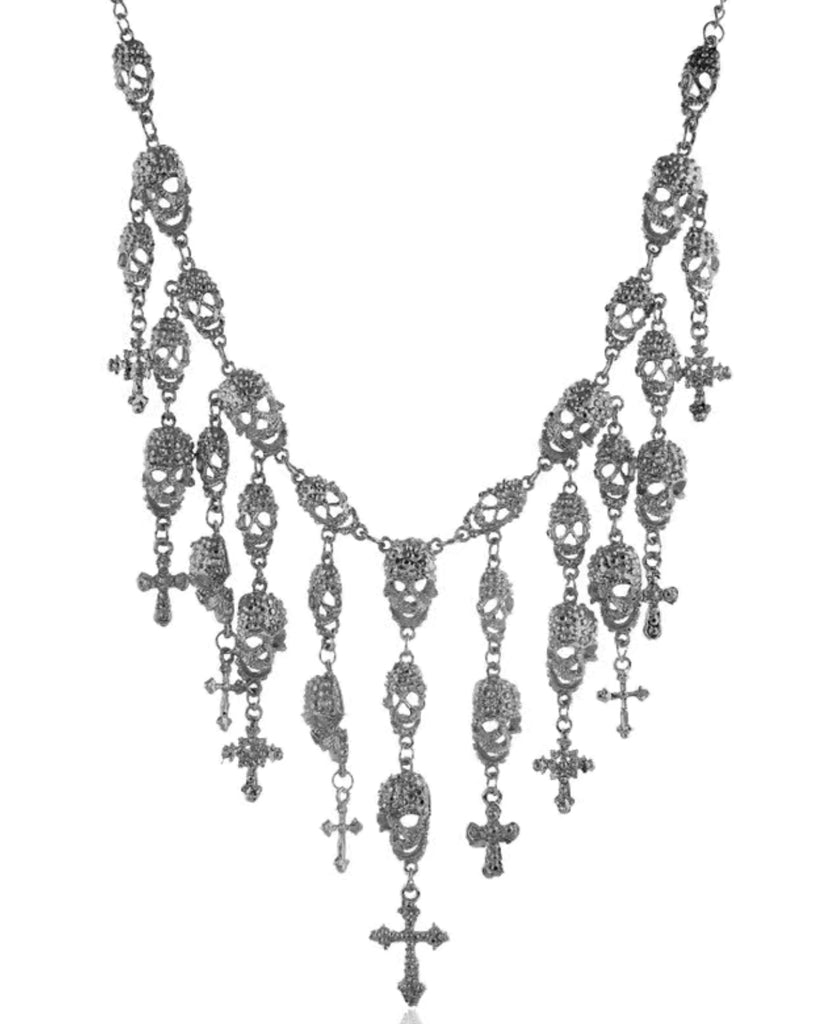 Skull and Cross Dangle Necklace