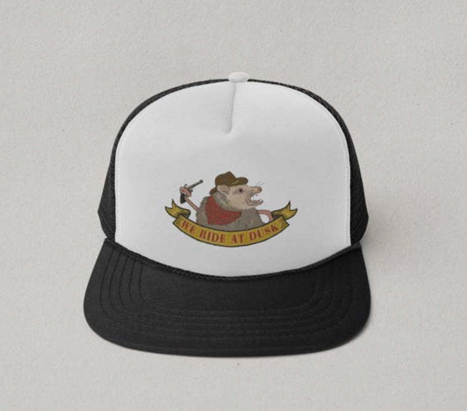 We Ride At Dusk Opossum Trucker Cap Hat