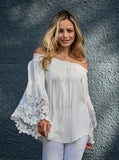 Off Shoulder Top Bell Lace Sleeves