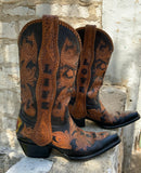 Cock of The Walk Custom Hand Tooled Sacred Heart Mens 8.5D Boots