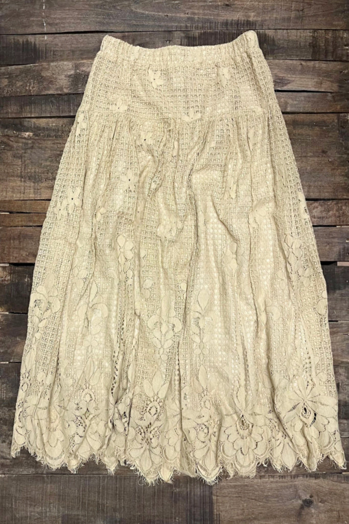 Love Letter Tea Stained Lace Skirt