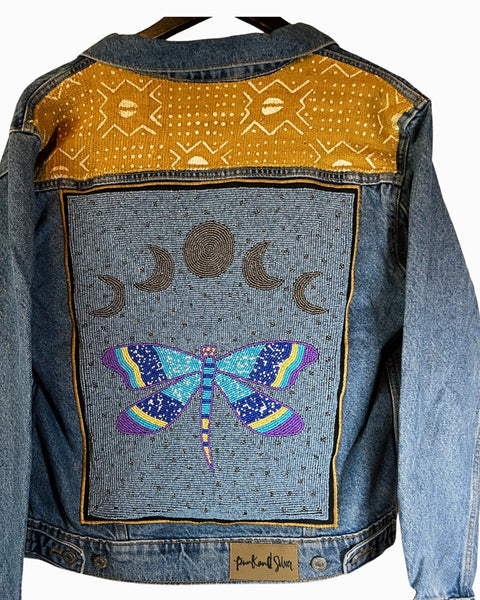 Levi’s Hand Beaded Dragonfly Trucker Jacket M