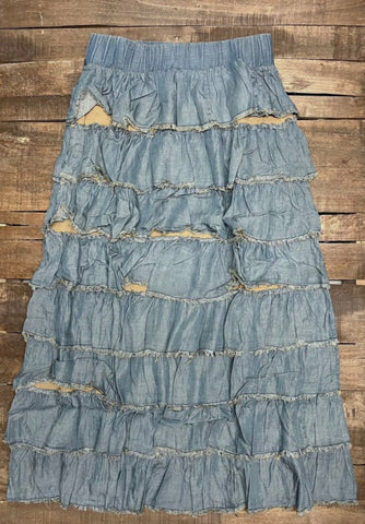 Layers of Blue Skies Skirt One Size