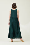 SATIN TIERED MAXI DRESS SLEEVELESS