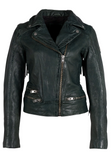 Zoe RF Leather Fringe Jacket, Dark Cedar