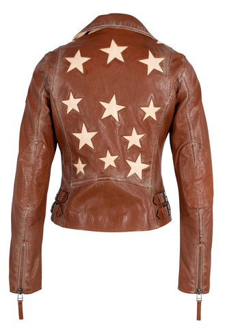 Christy Lamb Leather Inlay Star Jacket