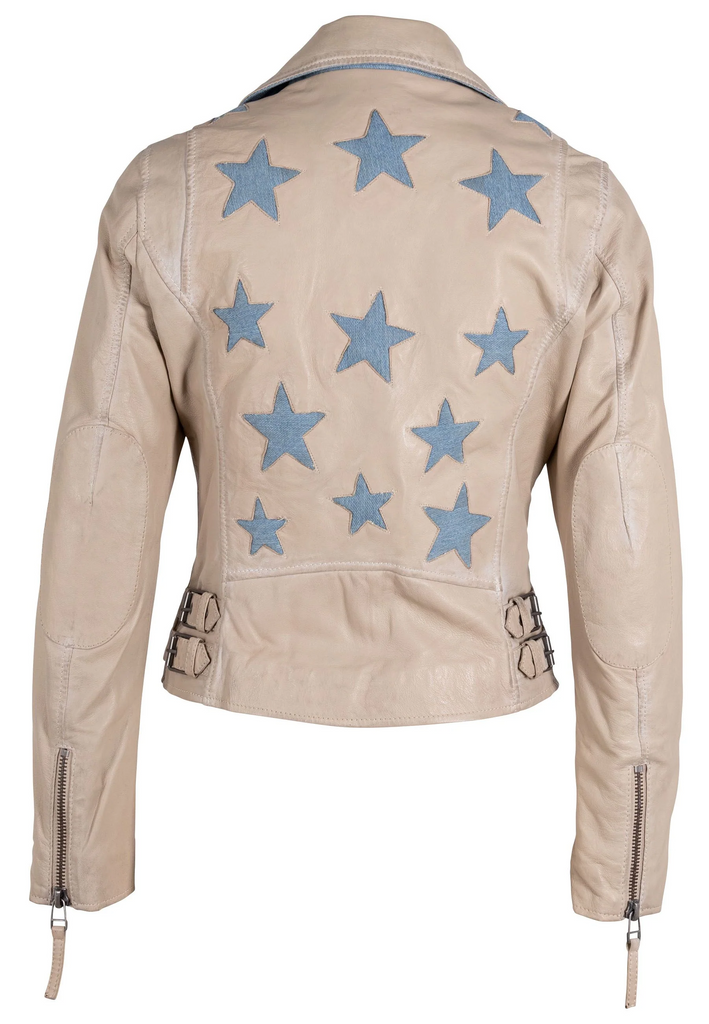 Christy Lamb Leather Inlay Star Jacket