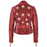 Christy Lamb Leather Inlay Star Jacket