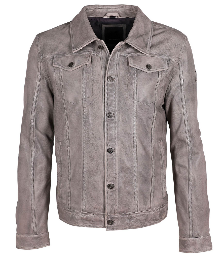 Geoff RF Leather Jacket, Stone