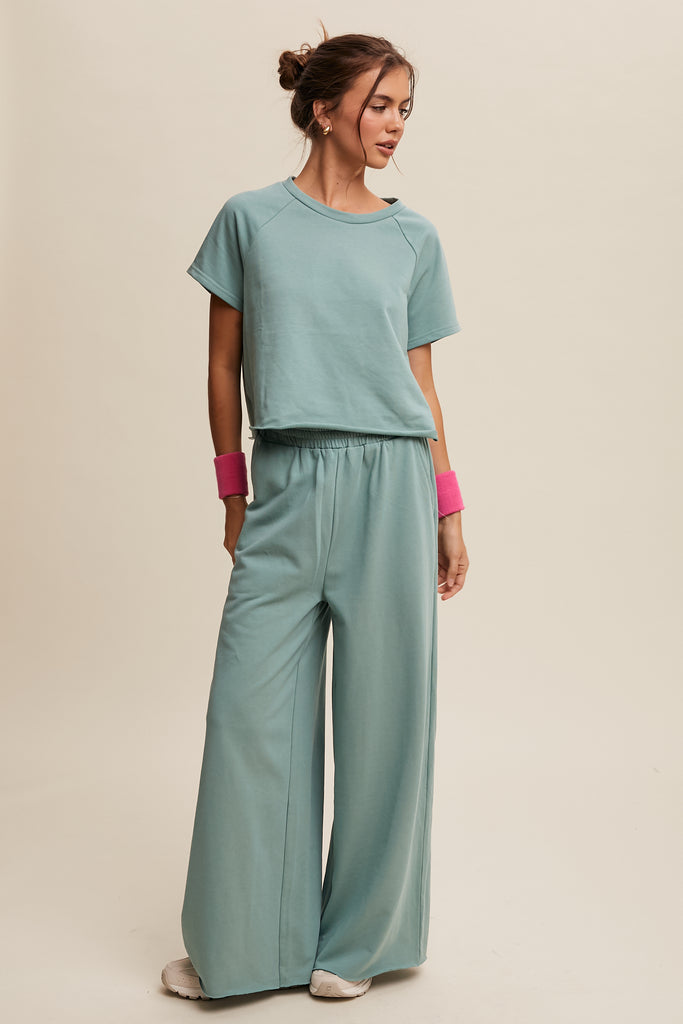 Tee + Wide Leg Pants Set