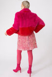 Hot Pink Faux Fur Two Tone Jacket