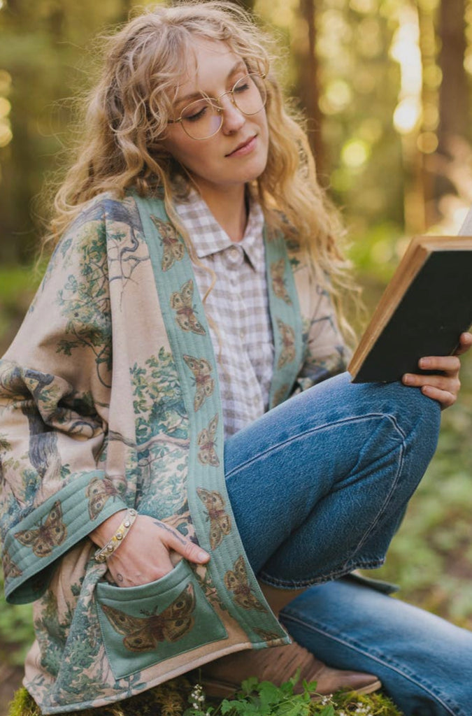 Earth & Sky Fleece Lined Cardigan Cottage Jacket