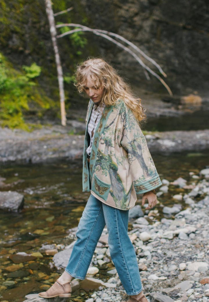 Earth & Sky Fleece Lined Cardigan Cottage Jacket