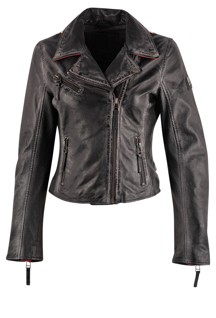 Christy Lamb Leather Moto Stars Jacket