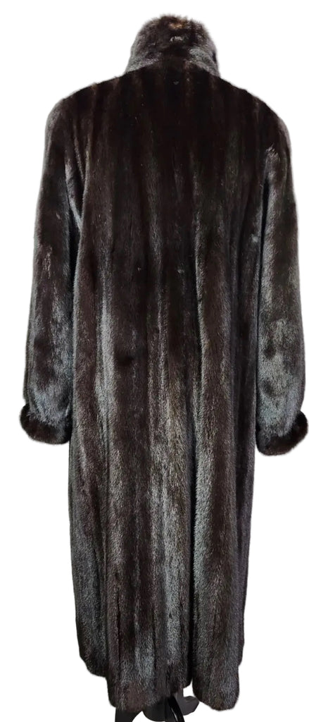 Maxi Female Black Mink Coat M Adolfo
