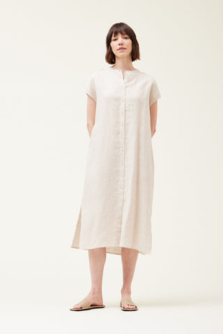 100% Boxy Linen Dress Cap Sleeves