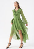 Chiffon Green Gold Specked Dress