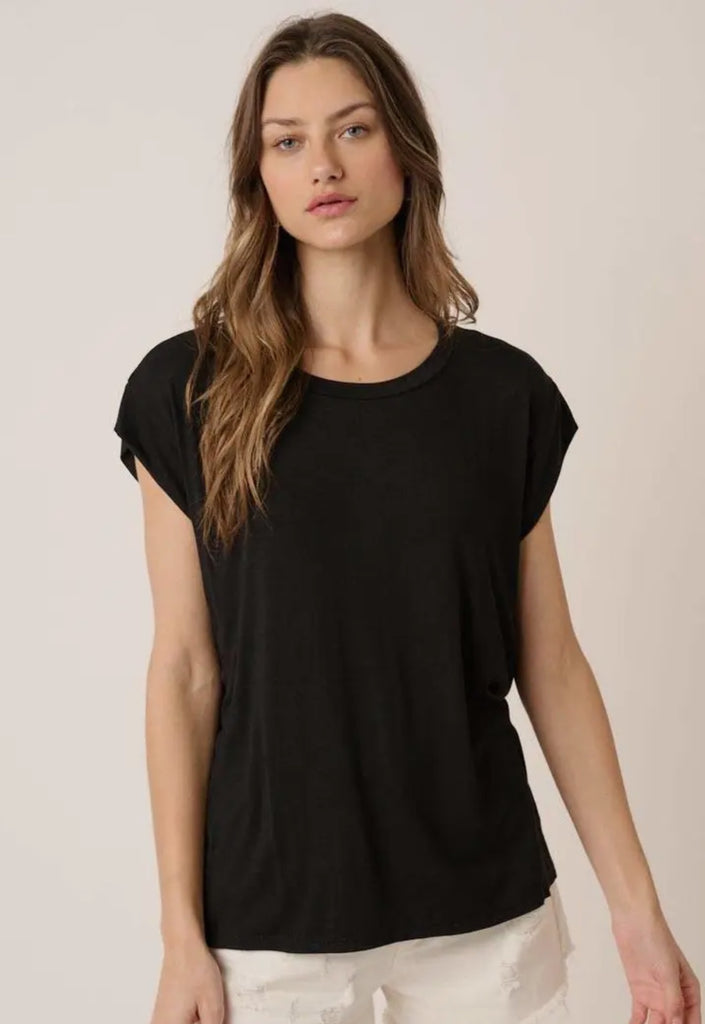 Bamboo Round Neck Dolman Sleeve Knit Top