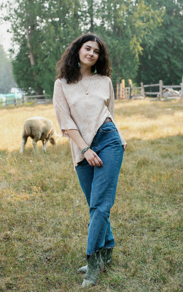 Land of Plenty Lamb Peace Bamboo Top