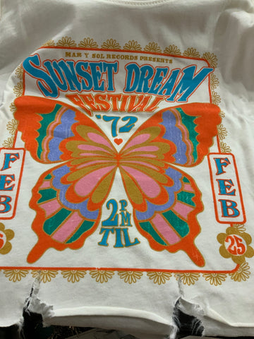 Sunset Dream Festival ‘72 Butterfly Crop Tee