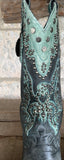 DDR Distressed Turquoise Eagle Boots 8.5