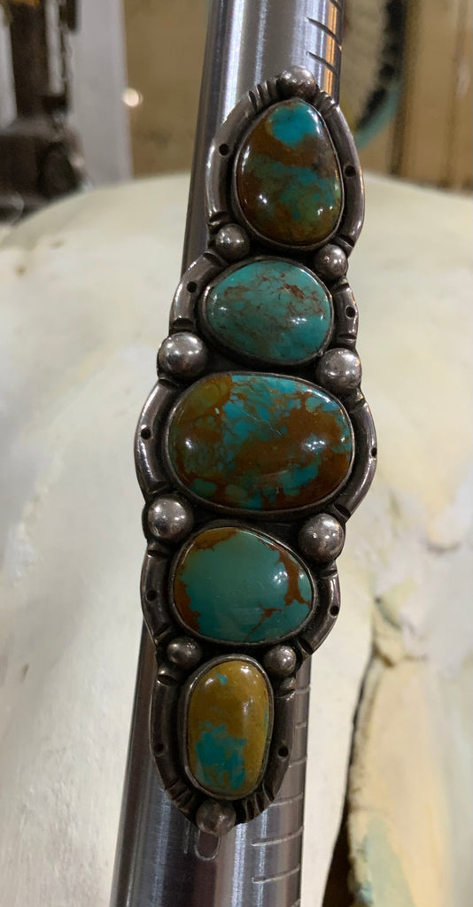 Pacific Crested Silver 5 Turquoise Ring OOAK