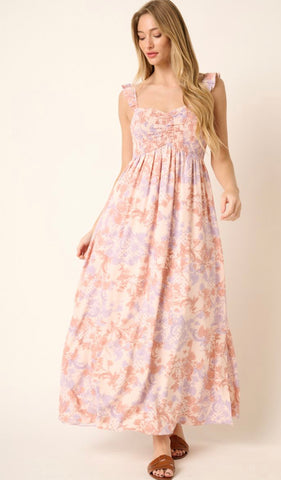 Paisley Floral Print Smock Dress