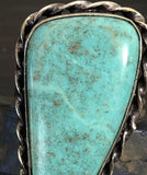 Dry Teal Creek Turquoise Ring Signed