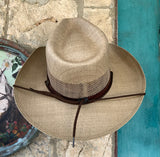 Florence Straw Curled Hat with Chin Strap