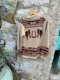 Vintage Design Horse & Horseshoe Cardigan Sweater