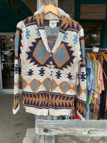 Cardigan Sweater Native American Pattern