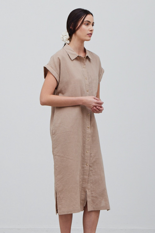 Linen Shirt Dress Relaxed Fit