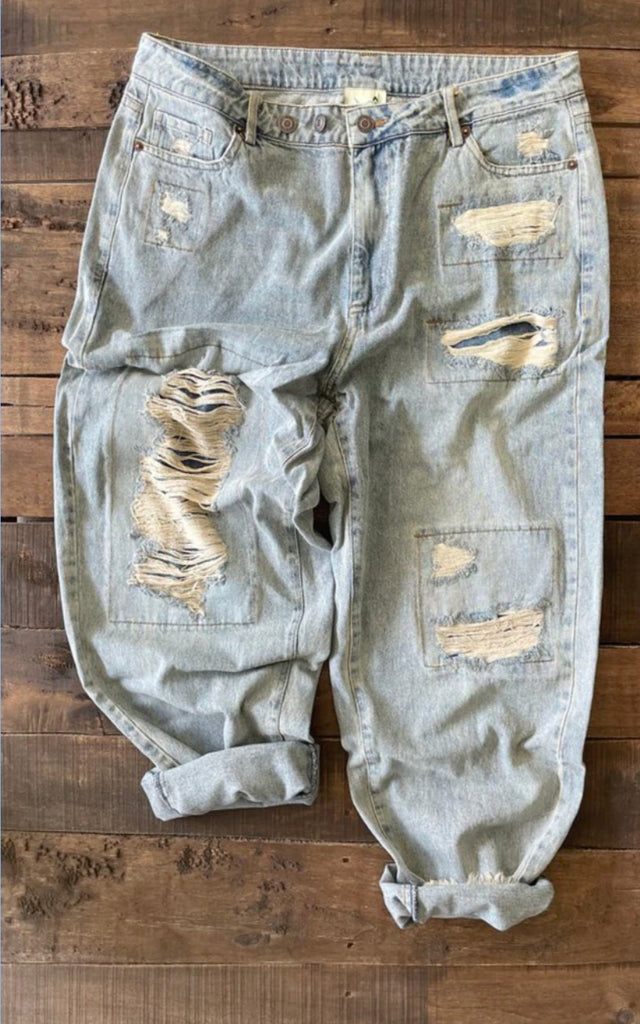 Forever Love Distressed Miner Jeans