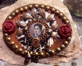 Frida Kahlo Portrait Belt Buckle with Roses One of Kind!