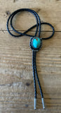 Good Luck Horseshoe with Green Turquoise Bolo Tie