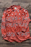 Sunburst Top Vintage Wash Red Bandana Print