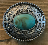 Turquoise Stone Oval Belt Buckle