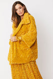 Mustard Luxurious Faux Fur Coat