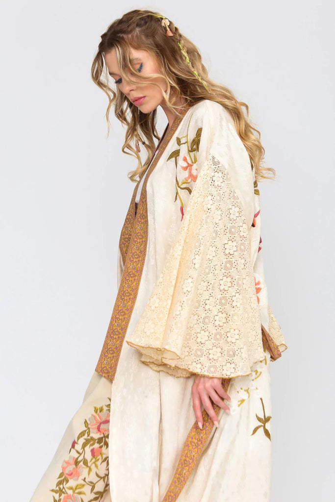 My Beauty Topper Reversible Embroidered Kimono in Two Colors