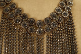 Swarovski Black Diamond Antique Gold Fringe Choker Necklace
